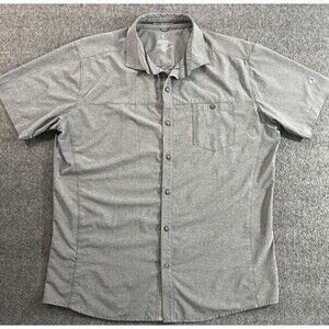 Kuhl Button Camp Short Sleeves Shirt Men’s Sz L Gray Performance Stretch Outdoor
